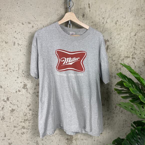 Miller Beer 90s Promo Made in USA Large Cotton Shirt - Picture 1 of 4